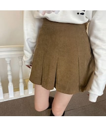 マロンコーデュロイ skirt