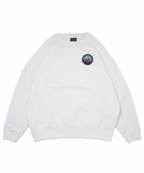 Leyline(レイライン)の「mountain patch sweat(スウェット・レディース・ホワイト/グレー/ベージュ/グリーン/ブラック・M/L/XL)」の1枚目の写真