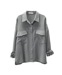 gracegift | 休閒男孩 韓國舒適感雙口袋襯衫(その他)