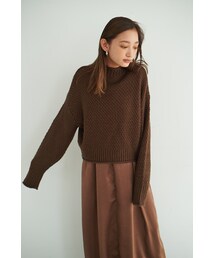 LASHIKU | Mock Neck Cropped Knit(ニット/セーター)