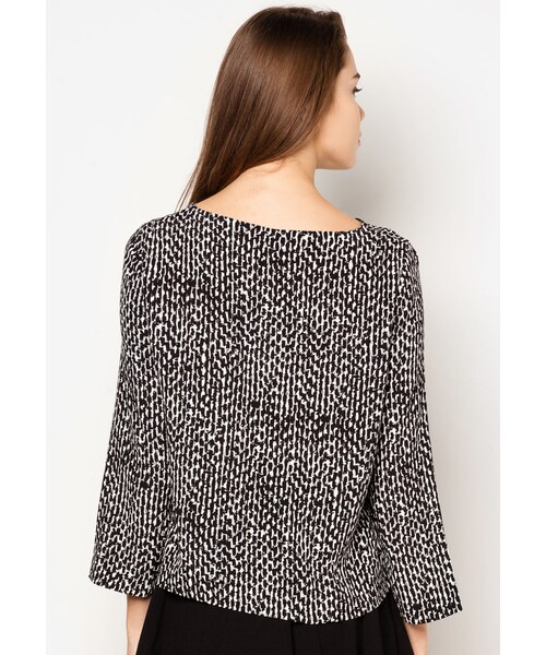 MANGO（マンゴ）の「Monochrome Print Blouse（トップス・レディース・Natural White・XS/S/M/L/XL）」の3枚目の写真