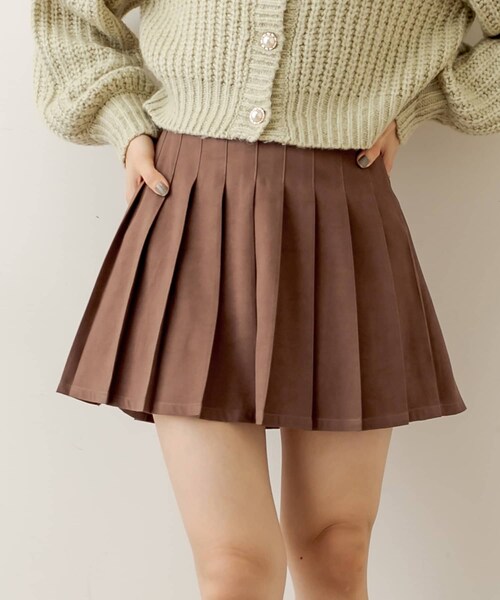 OLIVE des OLIVE（オリーブデオリーブ）の「プリーツミニスカート（スカート・レディース・ブラウン/ブラック/ベージュ/ライトブラウン・FREE）」の2枚目の写真