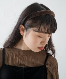 ベロアボリューム細カチューシャ