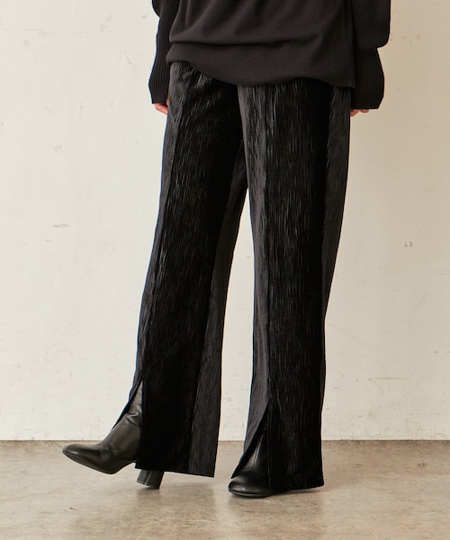 LuI's ベロアワイドパンツ Lui's ベロアワイドパンツ ベロアがキテる