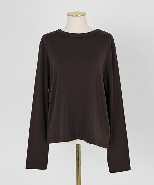 imvely（-）の「[IMVELY] ウィンターデイリー起毛Tシャツ（Tシャツ/カットソー・レディース・블랙・FREE0(ミニブリー/XS~M), FREE1(一般ブリー/XS~M)）」の5枚目の写真