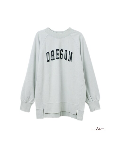w closet(ダブルクローゼット)の「OREGON ラグラン裏毛プルオーバー(トップス・レディース・L.ブルー/L.ピンク/グリーン/ネイビー・FREE)」の2枚目の写真
