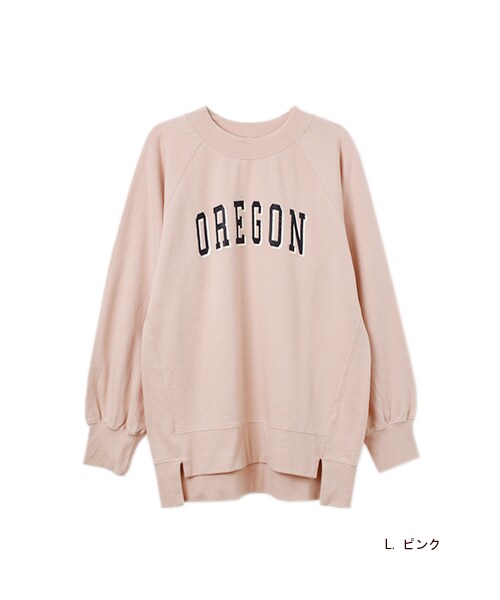 w closet(ダブルクローゼット)の「OREGON ラグラン裏毛プルオーバー(トップス・レディース・L.ブルー/L.ピンク/グリーン/ネイビー・FREE)」の3枚目の写真