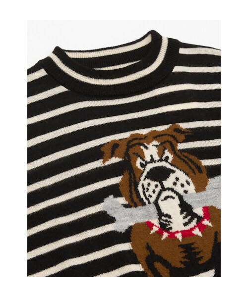 w closet(ダブルクローゼット)の「ブルドッグジャガードニットプルオーバー(トップス・レディース・エクリュ/ネイビー/エクリュ×ブラック・FREE)」の7枚目の写真