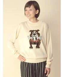 w closet | ブルドッグジャガードニットプルオーバー(トップス)
