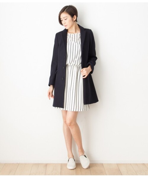 LE JUN(ルジュン)の「【先行予約】メルトンチェスターコート(ジャケット/アウター・レディース・グレー/ネイビー・S/M/L)」の14枚目の写真