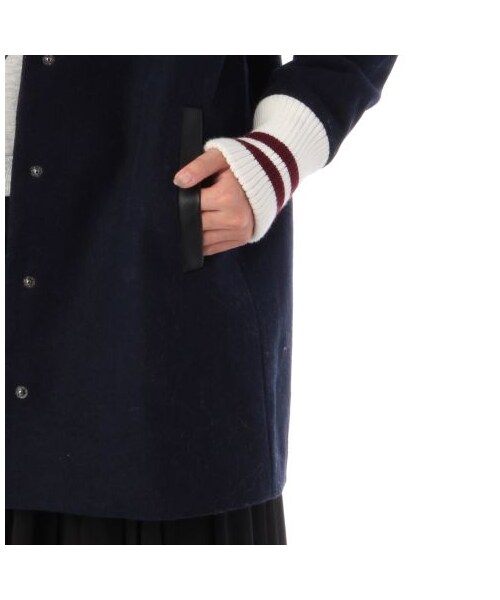 OZOC（オゾック）の「ダブルラインリブウール混コート（その他コート・レディース・ネイビー系/グレー系/ブラック・S/M）」の7枚目の写真