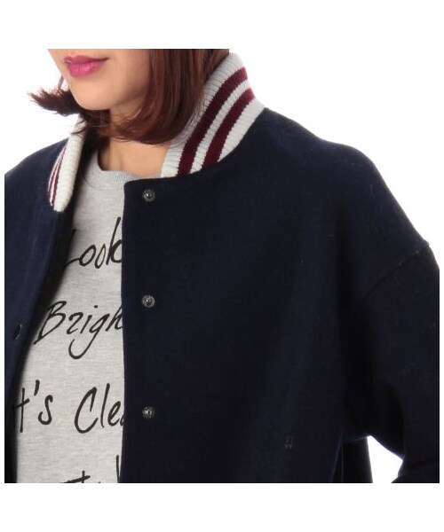 OZOC（オゾック）の「ダブルラインリブウール混コート（その他コート・レディース・ネイビー系/グレー系/ブラック・S/M）」の6枚目の写真