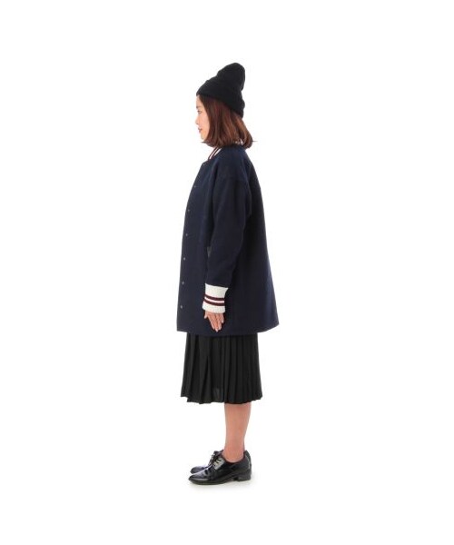 OZOC（オゾック）の「ダブルラインリブウール混コート（その他コート・レディース・ネイビー系/グレー系/ブラック・S/M）」の4枚目の写真