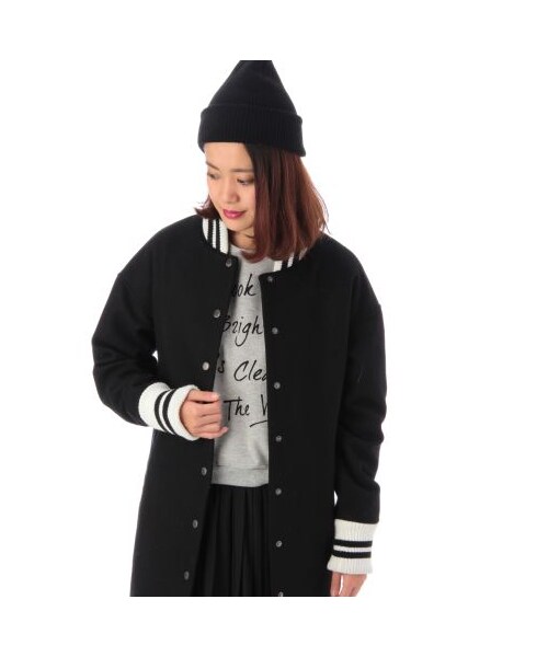 OZOC（オゾック）の「ダブルラインリブウール混コート（その他コート・レディース・ネイビー系/グレー系/ブラック・S/M）」の2枚目の写真