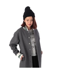 OZOC | ダブルラインリブウール混コート(ジャケット/アウター)