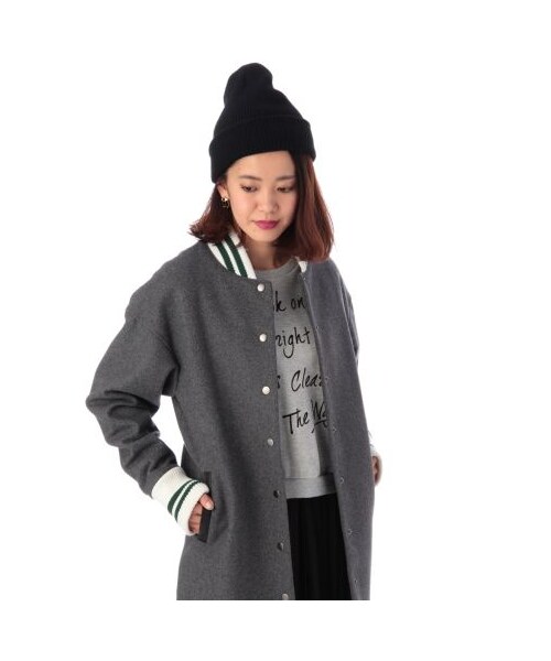 OZOC（オゾック）の「ダブルラインリブウール混コート（その他コート・レディース・ネイビー系/グレー系/ブラック・S/M）」の3枚目の写真