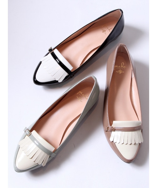 PICHE ABAHOUSE（ピシェ アバハウス）の「キルトモカパンプス（シューズ・レディース・BLK/LGRY/BEG・35/36/37/38/39）」の4枚目の写真