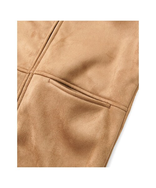 KBF（ケイビーエフ）の「KBF+　ノーカラーフェイクムートン（ジャケット/アウター・レディース・NVY/CAM・one）」の9枚目の写真