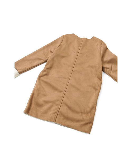 KBF（ケイビーエフ）の「KBF+　ノーカラーフェイクムートン（ジャケット/アウター・レディース・NVY/CAM・one）」の12枚目の写真