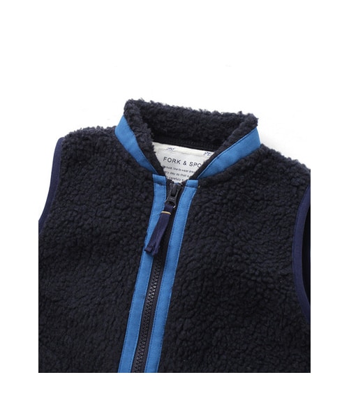 URBAN RESEARCH DOORS(アーバンリサーチドアーズ)の「FORK&SPOON リサイクルボアZIPベスト(KIDS)(その他・キッズ・Navy/Navy×Off/Yel×Gry・90/105/120/135)」の6枚目の写真