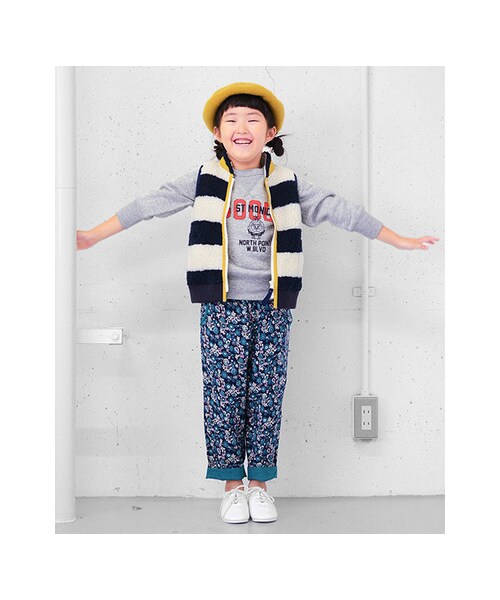 URBAN RESEARCH DOORS(アーバンリサーチドアーズ)の「FORK&SPOON リサイクルボアZIPベスト(KIDS)(その他・キッズ・Navy/Navy×Off/Yel×Gry・90/105/120/135)」の4枚目の写真