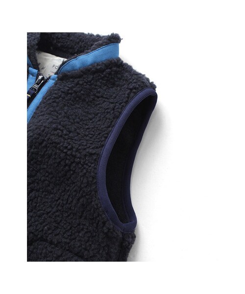 URBAN RESEARCH DOORS(アーバンリサーチドアーズ)の「FORK&SPOON リサイクルボアZIPベスト(KIDS)(その他・キッズ・Navy/Navy×Off/Yel×Gry・90/105/120/135)」の7枚目の写真