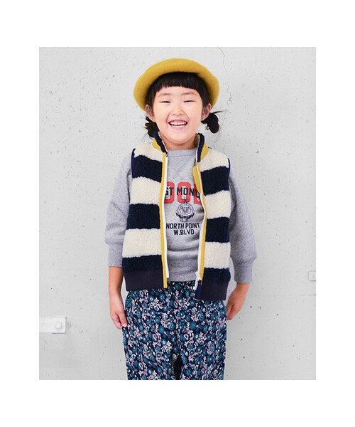 URBAN RESEARCH DOORS(アーバンリサーチドアーズ)の「FORK&SPOON リサイクルボアZIPベスト(KIDS)(その他・キッズ・Navy/Navy×Off/Yel×Gry・90/105/120/135)」の5枚目の写真