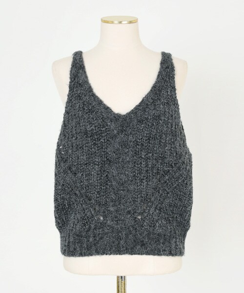 imvely（-）の「[IMVELY] モヘアケーブルビスチェ（タンクトップ・レディース・옐로우・FREE0(ミニブリー/XS~M), FREE1(一般ブリー/XS~M)）」の3枚目の写真