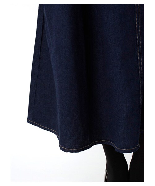 Green Parks fuuwa（グリーンパークスフーワ）の「Aデニムロングスカート（スカート・レディース・インディゴ/ダークインディゴ・F）」の8枚目の写真