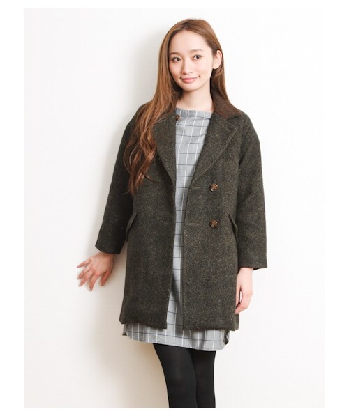 SEVENDAYS=SUNDAY（セブンデイズサンデイ）の「14W HARISSチェスターコート（コート　・レディース・チャコールグレー/キャメル/カーキ/ネイビー・M/L）」の3枚目の写真
