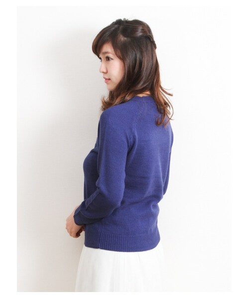 SEVENDAYS=SUNDAY(セブンデイズサンデイ)の「・アクリルウール ジャカード長袖プルオーバー(ニット・セーター・レディース・チャコールグレー/レッド/ネイビー・M/L)」の5枚目の写真