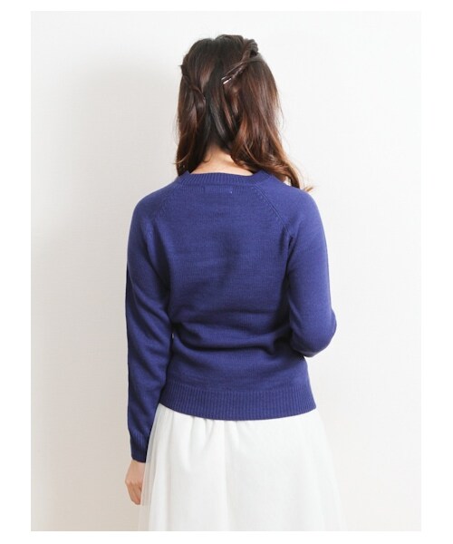 SEVENDAYS=SUNDAY(セブンデイズサンデイ)の「・アクリルウール ジャカード長袖プルオーバー(ニット・セーター・レディース・チャコールグレー/レッド/ネイビー・M/L)」の6枚目の写真