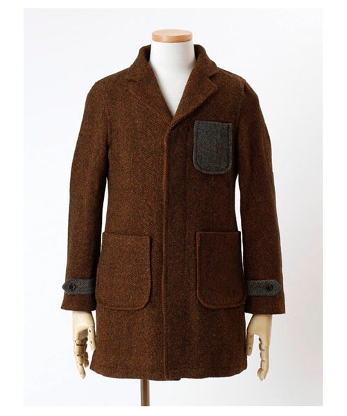 SEVENDAYS=SUNDAY(セブンデイズサンデイ)の「・HARRIS使いチェスターコート(コート ・メンズ・チャコールグレー/キャメル/カーキ/ネイビー・S/M/L)」の2枚目の写真