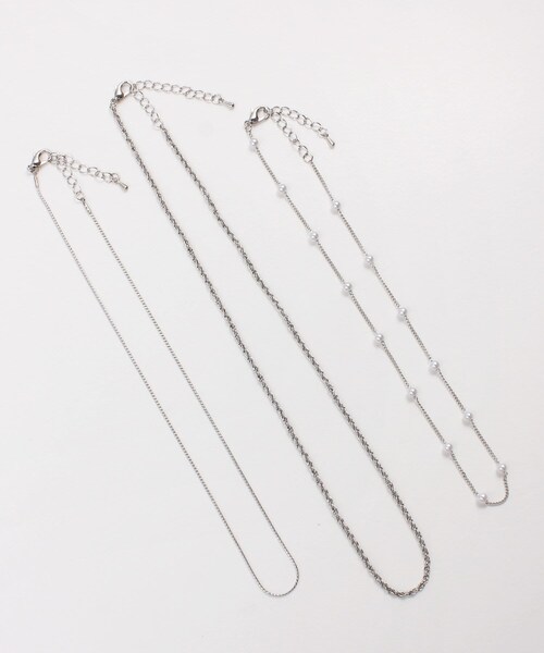 Lattice(Lattice)の「SETパールと華奢チェーンネックレス(ネックレス・レディース・ゴールド/シルバー・0)」の1枚目の写真