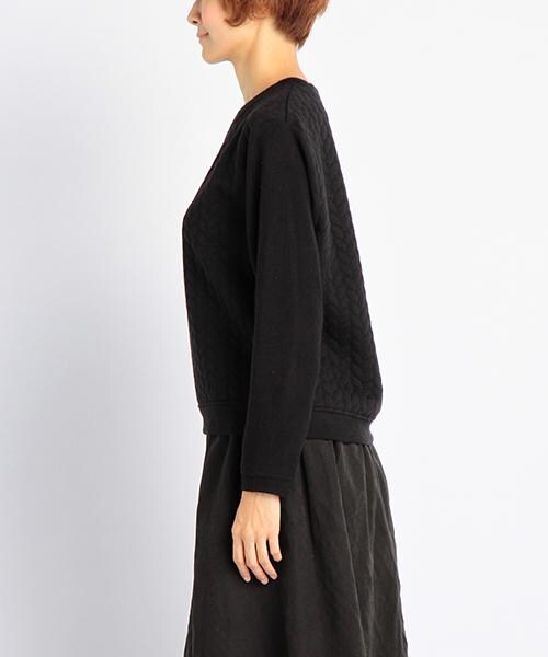 DOUBLE NAME（ダブルネーム）の「ふくれジャカードプルオーバー（トップス・レディース・ブラック/キナリ/杢グレー/ミント・FREE）」の5枚目の写真