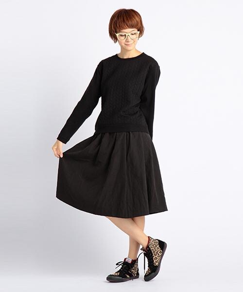 DOUBLE NAME（ダブルネーム）の「ふくれジャカードプルオーバー（トップス・レディース・ブラック/キナリ/杢グレー/ミント・FREE）」の9枚目の写真