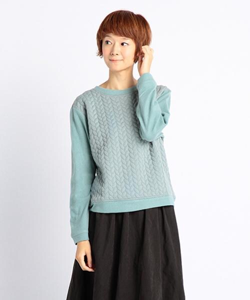 DOUBLE NAME（ダブルネーム）の「ふくれジャカードプルオーバー（トップス・レディース・ブラック/キナリ/杢グレー/ミント・FREE）」の3枚目の写真