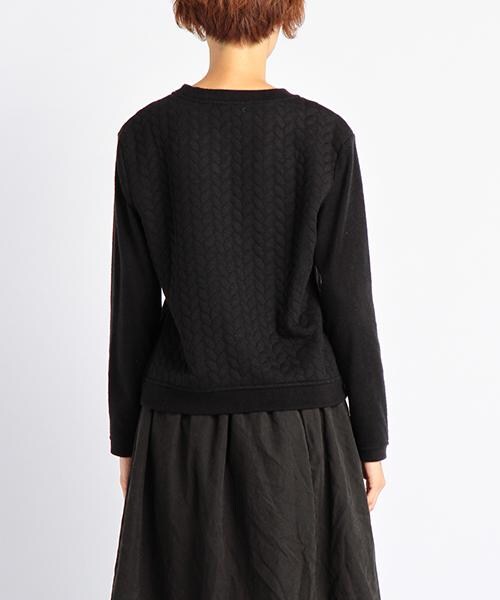 DOUBLE NAME（ダブルネーム）の「ふくれジャカードプルオーバー（トップス・レディース・ブラック/キナリ/杢グレー/ミント・FREE）」の6枚目の写真