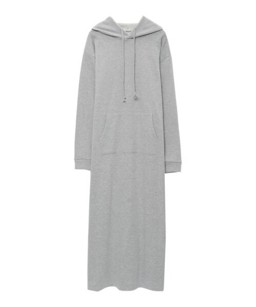 Re:EDIT（リエディ）の「CHICMUSE裏起毛パーカーマキシ丈ワンピース（ワンピース/ドレス・レディース・ブラック/グレー/チャコールグレー/ダークブラウン/ボルドー/グリーン/カーキ/ネイビー・M/L）」の4枚目の写真