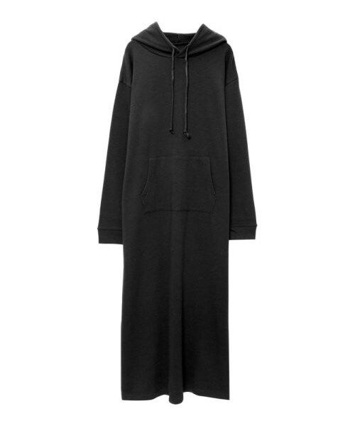 Re:EDIT（リエディ）の「CHICMUSE裏起毛パーカーマキシ丈ワンピース（ワンピース/ドレス・レディース・ブラック/グレー/チャコールグレー/ダークブラウン/ボルドー/グリーン/カーキ/ネイビー・M/L）」の3枚目の写真