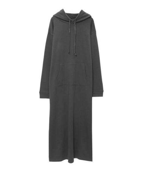 Re:EDIT（リエディ）の「CHICMUSE裏起毛パーカーマキシ丈ワンピース（ワンピース/ドレス・レディース・ブラック/グレー/チャコールグレー/ダークブラウン/ボルドー/グリーン/カーキ/ネイビー・M/L）」の5枚目の写真