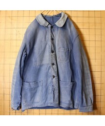 ユーロヴィンテージ　カバーオール　ミリタリー　ジャケット　ハードダメージ の「ビッグサイズ 60s フランス Dumont-d'Urville ダメージ