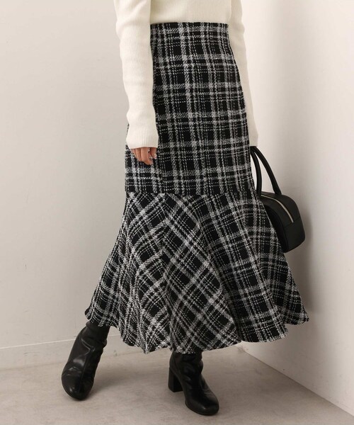 one after another NICE CLAUP（ワンアフターアナザーナイスクラップ）の「【S・Mサイズ展開】チェック柄マーメイドスカート（スカート・レディース・ブラウン系その他/ベージュ系その他/ブラック系その他・1/2）」の2枚目の写真
