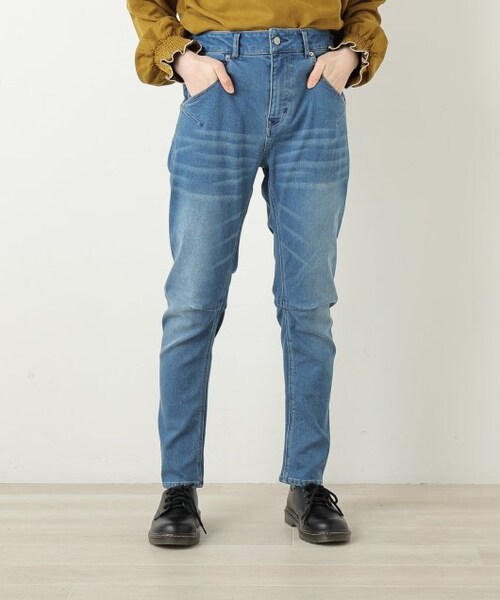 DOUBLE NAME（ダブルネーム）の「裏起毛デニムスリムサルエルパンツ