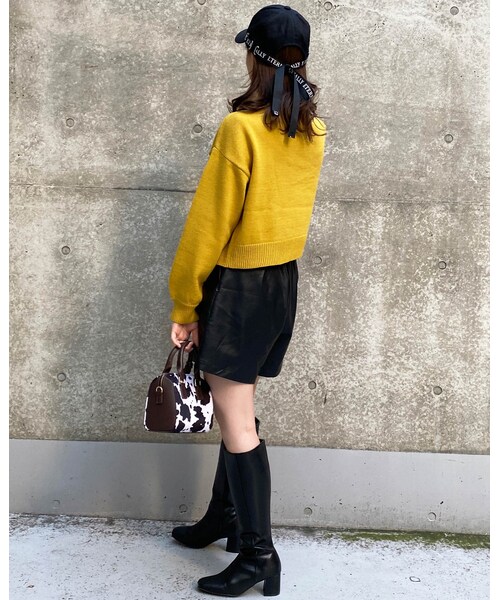 INGNI(イング)の「フェイクレザーキュロット/パンツ(パンツ・レディース・アイボリー/クロ/ブラウン・F)」の6枚目の写真