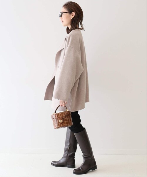 iena slobe HAMILTONダブルフェイスウールショートコクーンコート SLOBE IENA（スローブイエナ）の「HAMILTONダブルフェイスウール