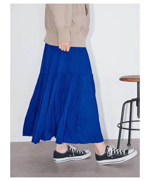 GARAGE OF GOOD CLOTHING(ガレージオブグッドクロージング)の「ビンテージサテンワッシャースカート(スカート・ブラウン/ブルー・F)」の10枚目の写真