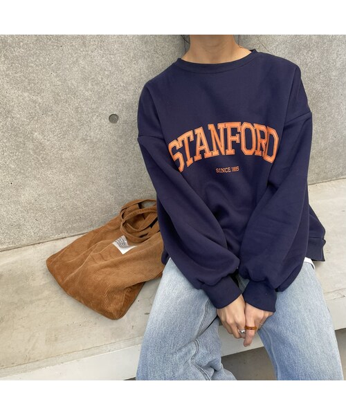 copine(コピン)の「裏起毛カレッジロゴスウェット(3color)(スウェット・レディース・オートミール/ネイビー/スミクロ・ワンサイズ)」の3枚目の写真