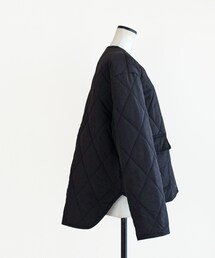 Marient | スクエアキルトパイピングアウター(ノーカラージャケット)
