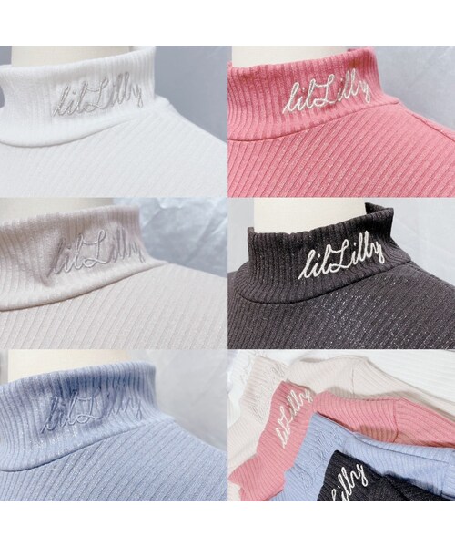 lilLilly（リルリリー）の「ラメリブトップス（トップス・レディース・WHITE(11/29~随時配送)/BEIGE(11/29~随時配送)/PINK(11/29~随時配送)/BLUE(11/29~随時配送)/BLACK(11/29~随時配送)）」の2枚目の写真